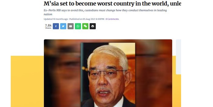 'MALAYSIA SET TO BECOME THE WORST COUNTRY IN THE WORLD' - WOW! THE MALAYS & THEIR LEADERS KNOW IT TOO! - 'OUR EDUCATION SYSTEM HAS FAILED & WE DO NOT HAVE THE RIGHT QUALITY OF LEADERS TO TAKE US FORWARD' - BUT WHAT'S THE POINT OF BEING SPOT ON WHEN THE MOMENT THE WARLORDS RETURN TO POWER, THEY WILL PURSUE THE EXACT SAME PATH TO ENRICH & EMPOWER THEMSELVES - AND THIS IS WHY MALAYSIA WILL BE THE WORST COUNTRY... SIMPLY BECAUSE IT CANNOT CHANGE. IT KNOWINGLY CHOOSES DOOM!